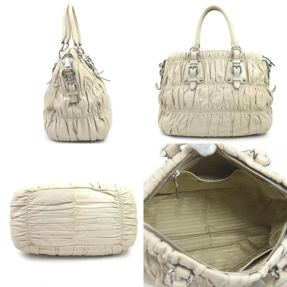 PRADA Cream Leather Shoulder Bag - Picture 2 of 5